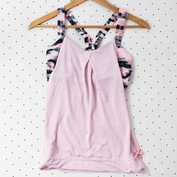 lululemon athletica Tops - Lululemon Rest Less Tank 4 Wamo Camo Barely Pink